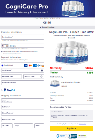 CogniCare Pro - Checkout Page